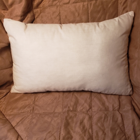 Embroidered Floral Rectangular Pillow Off White Rust Lavender Gray - Picture 5 of 5